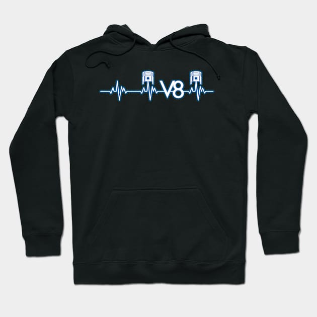 V8 Cylinder Engine Design for Muscle Car Fans Hoodie by c1337s